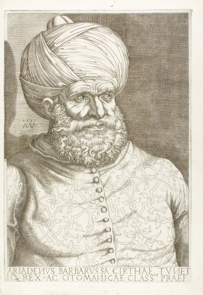 Portret van Barbarossa door Agostino dei Musi
