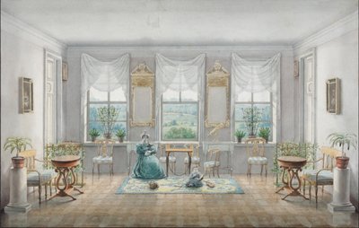 De Salon in het landhuis Gorki door Agrafena Dmitrievna Blagovo