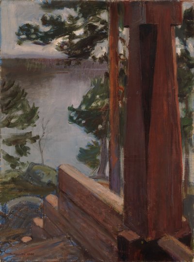 De veranda van Kalela door Akseli Gallen-Kallela