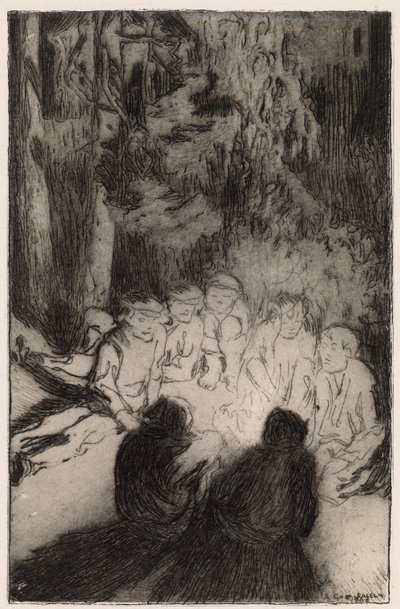 Een kampvuurverhaal (De zeven broers) door Akseli Gallen-Kallela