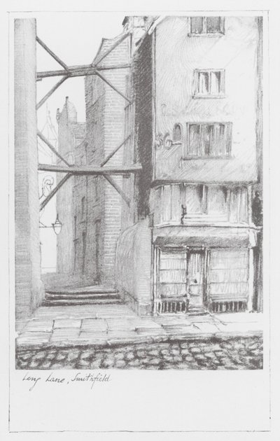 Lanes in Londen: Long Lane, Smithfield (litho) door Alan Stapleton