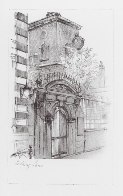 Londense lanen: Seething Lane (litho) door Alan Stapleton