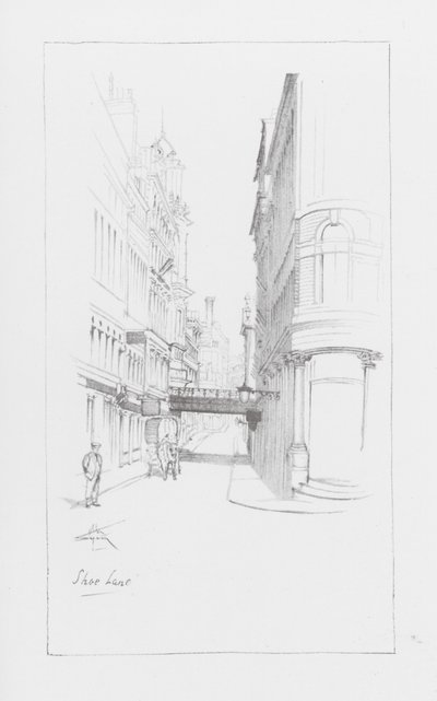 Londen Lanes: Shoe Lane (litho) door Alan Stapleton