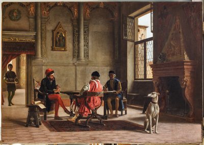 Ludovico Ariosto als ambassadeur ontmoet Alberto Pio door Albano Lugli