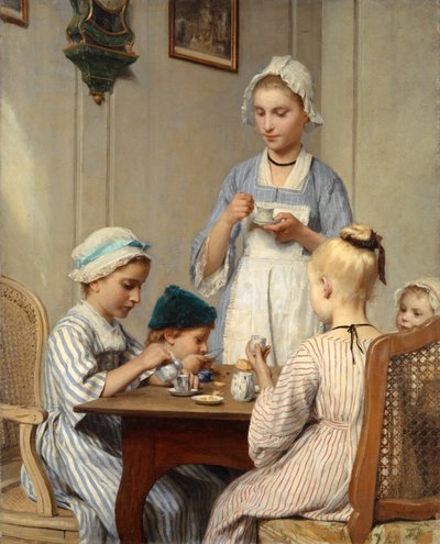 Kinderen aan het ontbijt, 1879 door Albert Anker