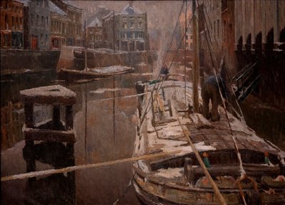 Aken in de sneeuw door Albert Baertsoen