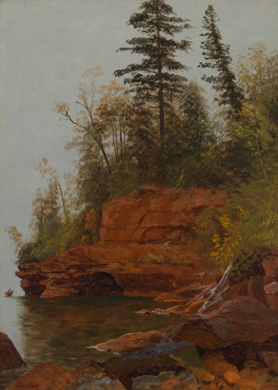 Een rotsachtige baai door Albert Bierstadt