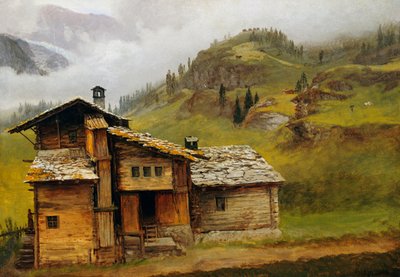Berg Huis door Albert Bierstadt
