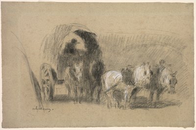 Een wagen van een molenaar, ca. 1895 door Albert Charles Lebourg