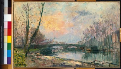 Uitzicht op de Seine, Parijs door Albert Charles Lebourg