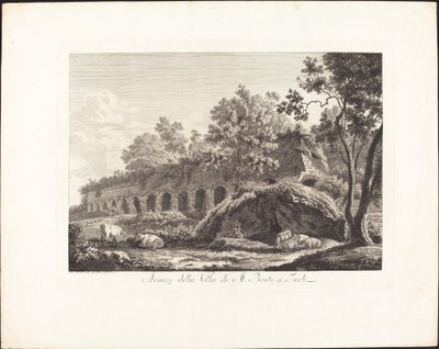 Overblijfselen van de villa van M. Brutus in Tivoli door Albert Christoph Dies