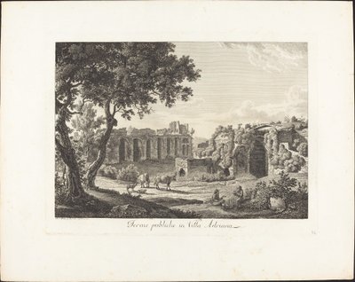 Openbare thermen in Villa Adriana door Albert Christoph Dies