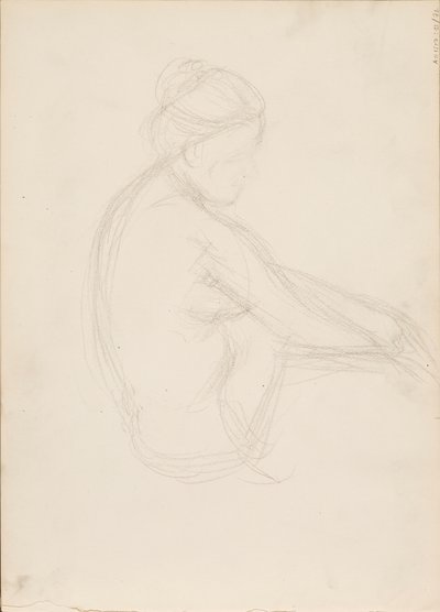 Naakt zitten door Albert Edelfelt