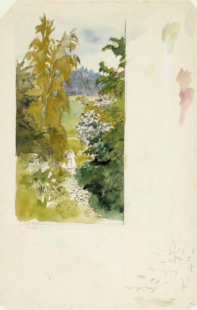 Zomerlandschap, hoge berken door Albert Edelfelt