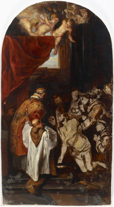 De laatste heilige communie van Sint Franciscus van Assisi, kopie naar Rubens door Albert Edelfelt