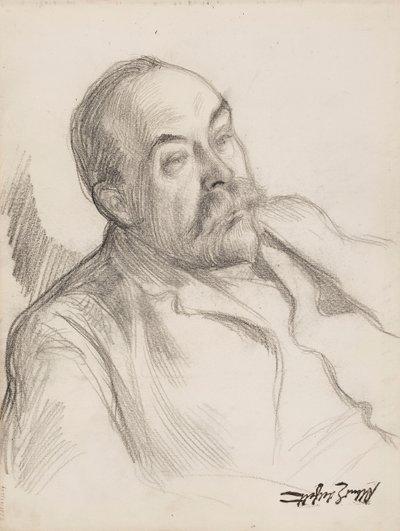 Portretschets man door Albert Edelfelt