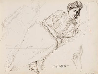 Rustende vrouw door Albert Edelfelt