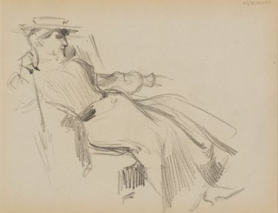 Zittende vrouw door Albert Edelfelt