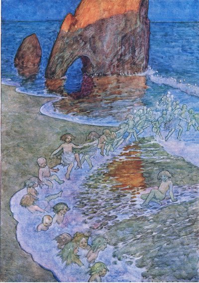 Ze zetten hem in het midden en dansten om hem heen, uit The Water Babies door Albert Edward Jackson