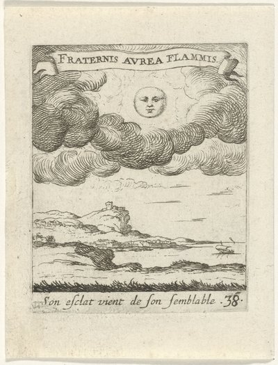 Landschap met maan door Albert Flamen