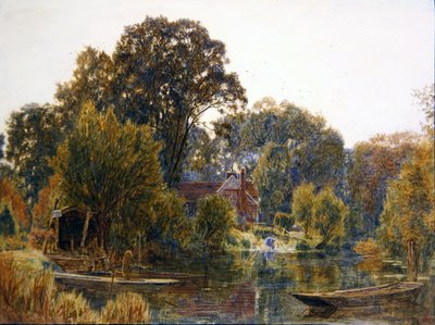 Aspenbomen in de herfst door Albert Goodwin