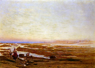 Laagwater aan de Zuidkust, nabij Brighton door Albert Goodwin