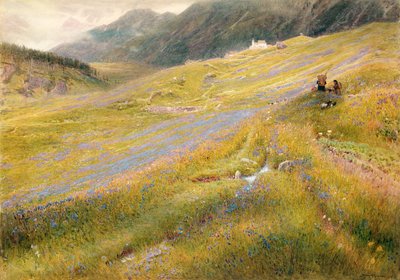 De Alpenzomer, 1874 door Albert Goodwin