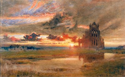 Whitby - De abdij van St. Hilda door Albert Goodwin