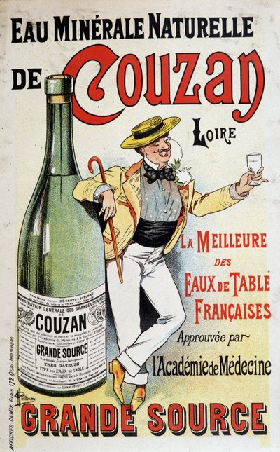 Reclame voor het mineraalwater van Couzan - door Albert Guillaume (1873-1942), ca. 1895 door Albert Guillaume