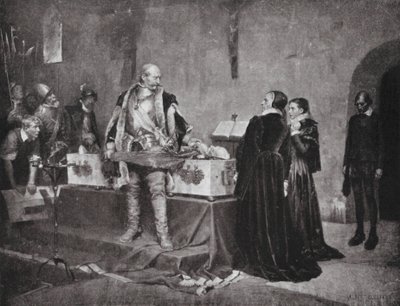 Hertog Karel beledigt het lijk van zijn vijand Fleming door Albert Gustaf Aristides (after) Edelfelt