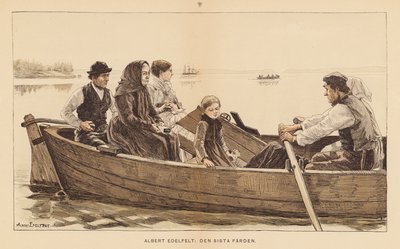 De laatste reis (kleurenlitho) door Albert Gustaf Aristides (after) Edelfelt