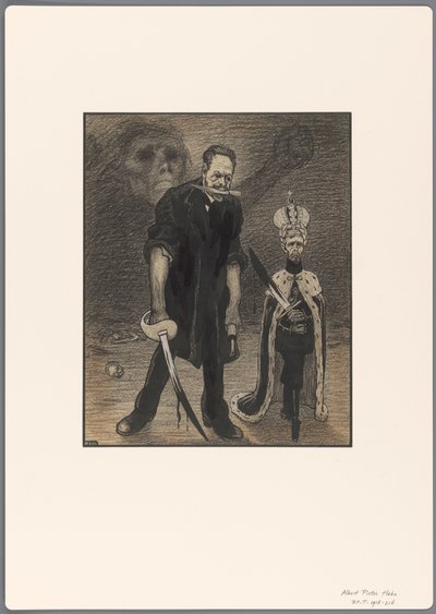 Ontwerp voor een politieke spotprent: de Russische Revolutie door Albert Hahn (I)