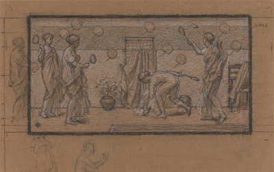 Studie voor Battledore en Shuttlecock door Albert Joseph Moore