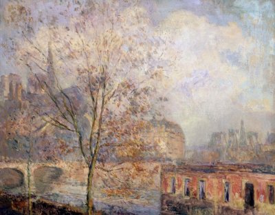 Onze Lieve Vrouw van Parijs in de herfst – 19e/20e eeuw – Franse impressionisme door Albert Lebourg
