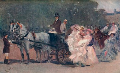 Wit en roze tule - In het park, ca. 1900 door Albert Ludovici