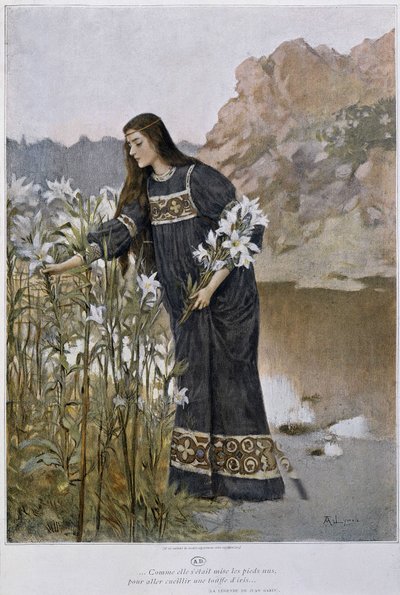 Een vrouw blaast iris - door Lynch, begin 20e eeuw door Albert Lynch