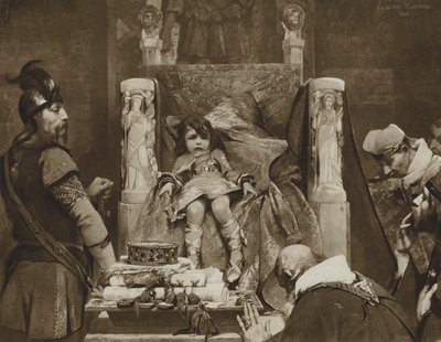 Clovis II, de jongen koning van de Franken door Albert Pierre René (after) Maignan