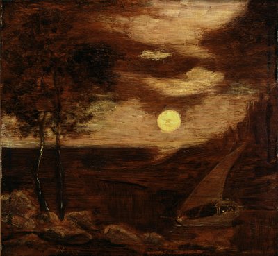 De boot van geliefden door Albert Pinkham Ryder