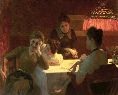 Liefdesorakel, ca. 1900 door Albert Ritzberger