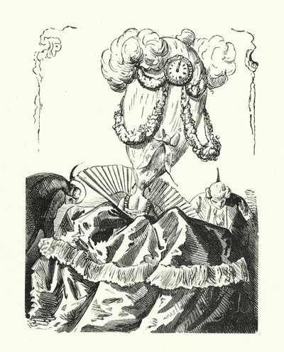 Absurd vrouwenkapsel door Albert Robida