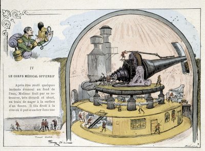 Futuristisch kanon - in "De oorlog in de twintigste eeuw" door Robida door Albert Robida