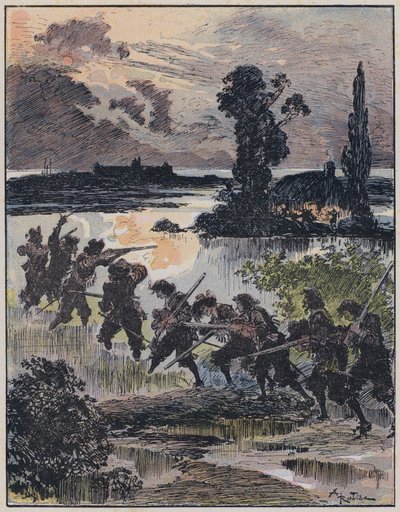Illustratie voor Le Capitaine Bellormeau door en geïllustreerd door A Robida door Albert Robida