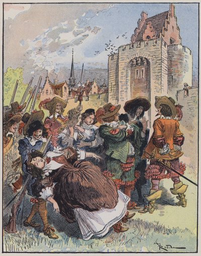 Illustratie voor Le Capitaine Bellormeau door en geïllustreerd door A Robida door Albert Robida