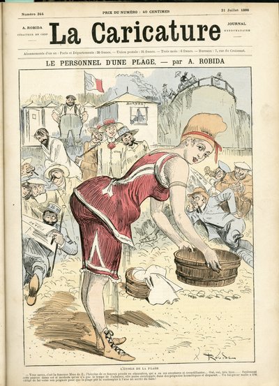 Illustratie van Albert Robida voor de Omslag van La Caricature (1880) door Albert Robida