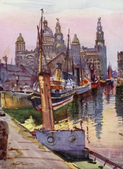 Liverpool, de Canning Dock door Albert Woods