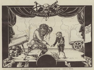 Het theater van de Russisch-Japanse oorlog (Litho) door Alberto Martini