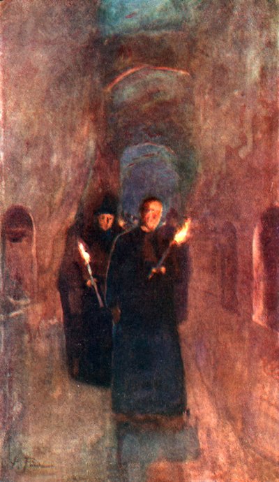 Een Processie in de Catacombe van Callistus door Alberto Pisa