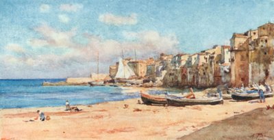 Haven van Cefalu door Alberto Pisa
