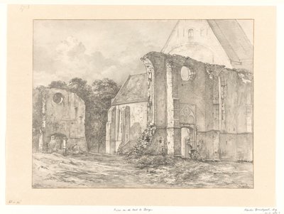 De kerkruïne te Bergen door Albertus Brondgeest