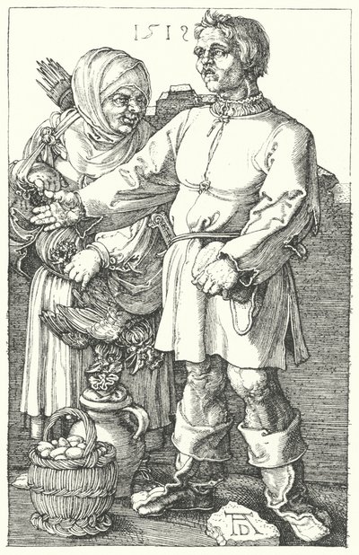 Boeren die hun producten verkopen door Albrecht (after) Durer or Duerer